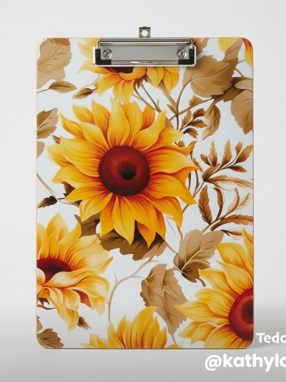 Sunflower Floral Clipboard - Yellow & Brown